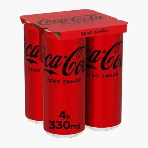 Bax Băutură carbogazoasă Coca Cola Zero, 4x330 ml